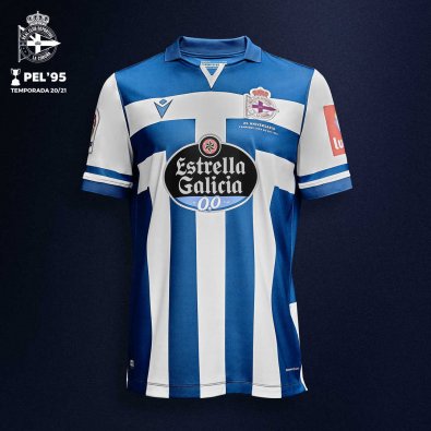 20/21 Deportivo de La Coruña Home Blue&White Stripes Men Jersey Jersey
