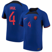 Men's Netherlands Away Jersey 2022 #VIRGIL #4 Player Version