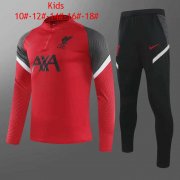 Kid's 2020-2021 Liverpool UCL Red Half Zip Soccer Training Suit