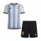Kid's Argentina 3-Star Home World Cup Champions Jersey + Short Set 2023