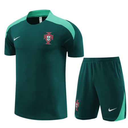 Men's Portugal Green Training Jersey + Short Set 2024