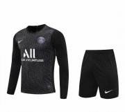 20/21 PSG Goalkeeper Black Long Sleeve Men's Jersey + Shorts Set