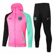 2020-2021 Barcelona Pink Hoodie Jacket Soccer Training Suit