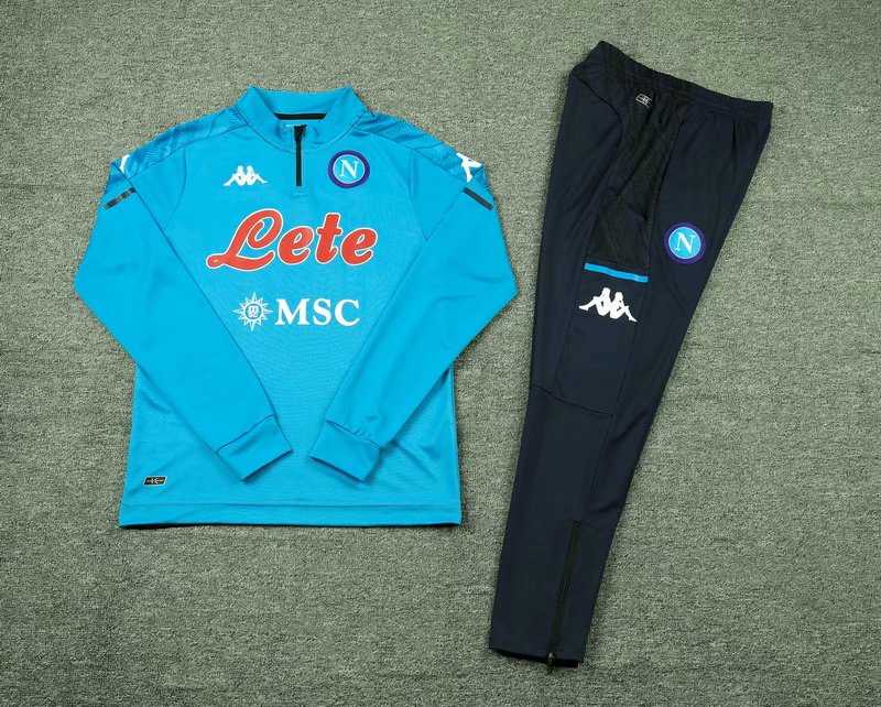 Kid's 2020-2021 Napoli Blue Half Zip Soccer Training Suit