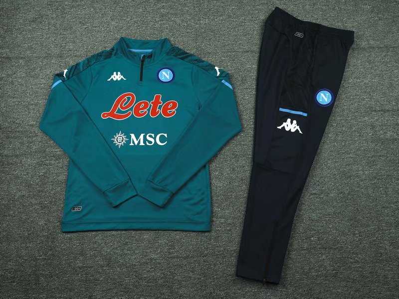 2020-2021 Napoli Green Half Zip Soccer Training Suit