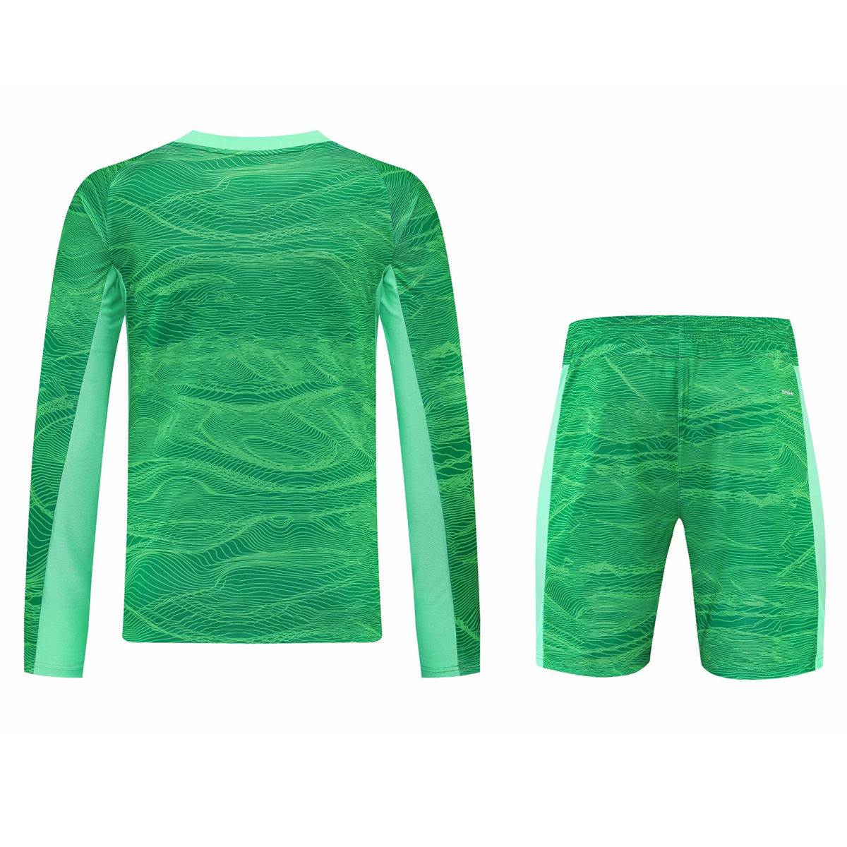 Men's Juventus Goalkeeper Green Long Sleeve Jersey + Short 21/22