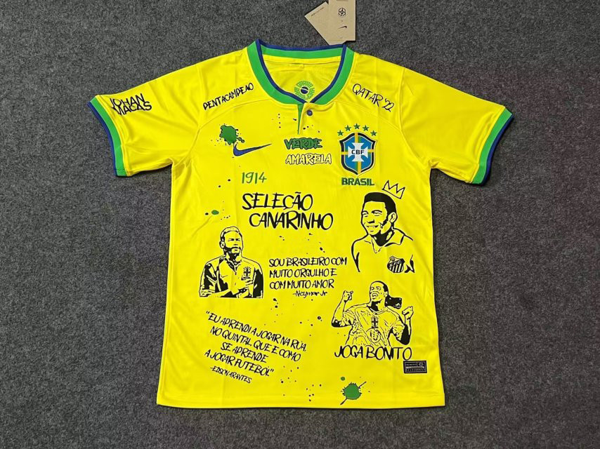 Men's Brazil World Cup Legends Home Jersey 2022 #Special Version