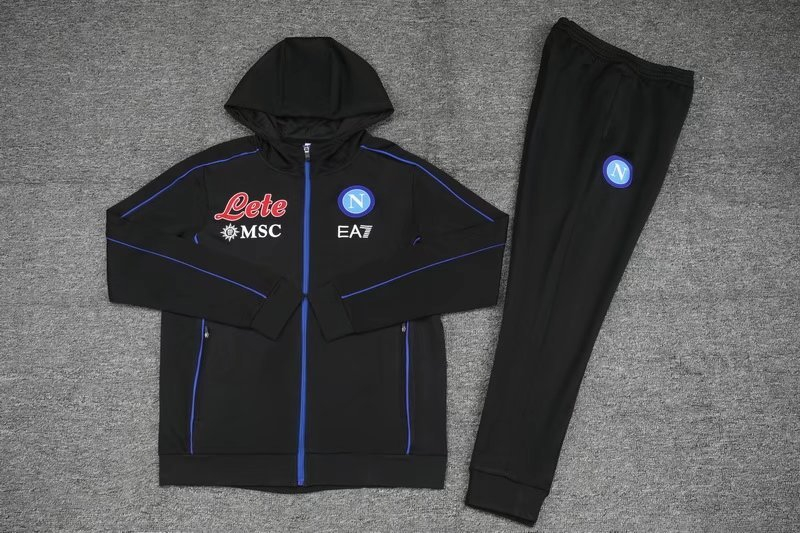 Kid's Napoli Hoodie Black Training Suit Jacket + Pants 21/22 