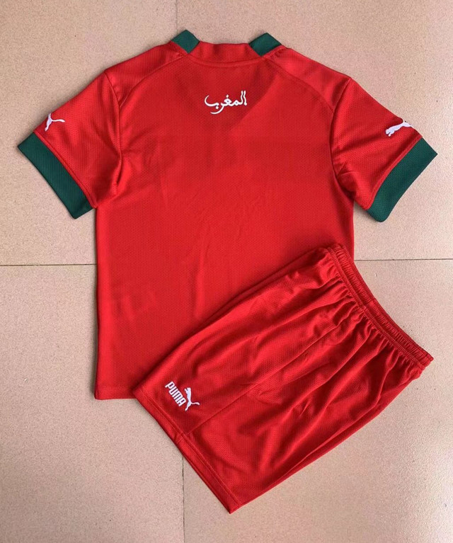 Kid's Morocco Home Jersey + Short Set 22/23