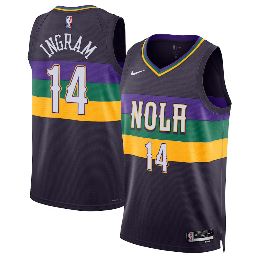 Orleans Pelicans 2022/2023 Purple SwingMen's Jersey City Edition Men's (INGRAM #14)