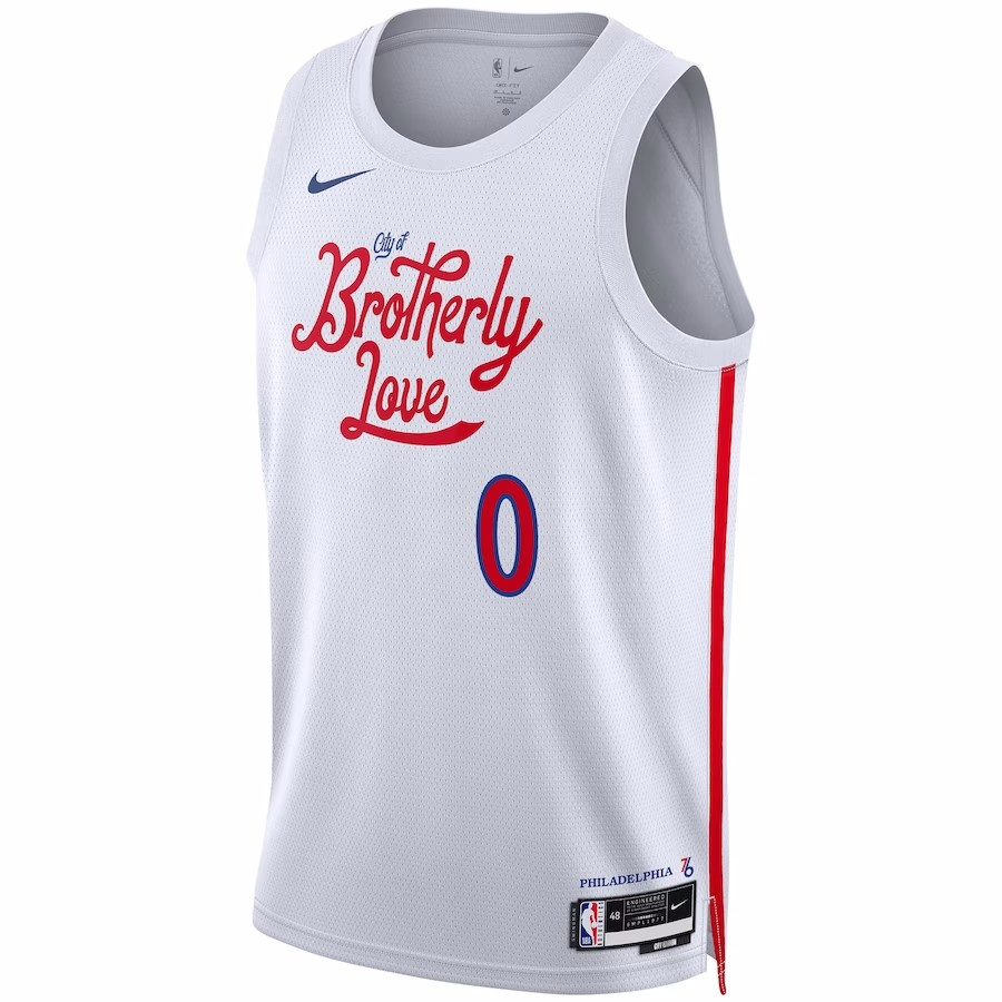 Men's Philadelphia 76ers White Swingman Jersey-City Edition 22/23 Tyrese Maxey #0