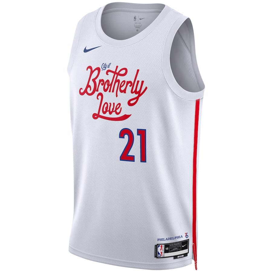 Men's Philadelphia 76ers White Swingman Jersey-City Edition 22/23 Joel Embiid #21