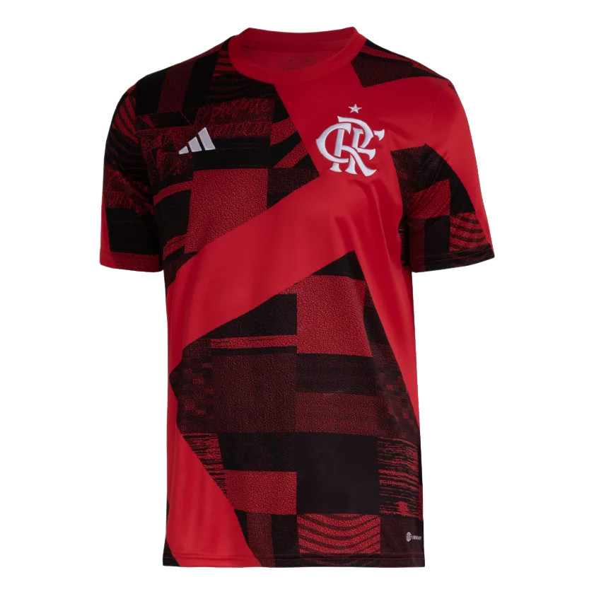 Men's Flamengo Pre-Match Red - Black Training Jersey 23/24