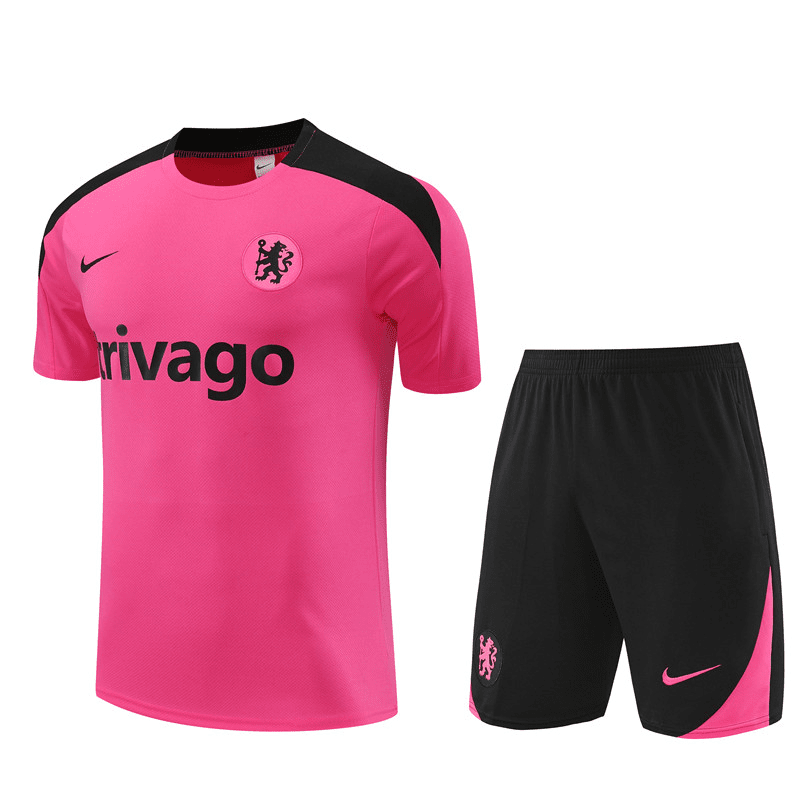 Men's Chelsea Pink Training Jersey + Short Set 24/25